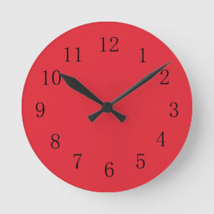 Horloge murale rouge de la cuisine d'Alizarin