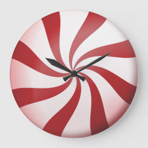 Horloge murale rouge et blanche de sucrerie de