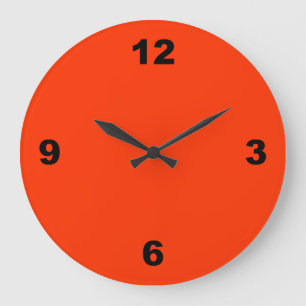 Horloge murale rouge grand nombre noir