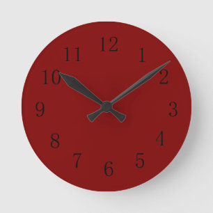 Horloge murale rouge marron foncé