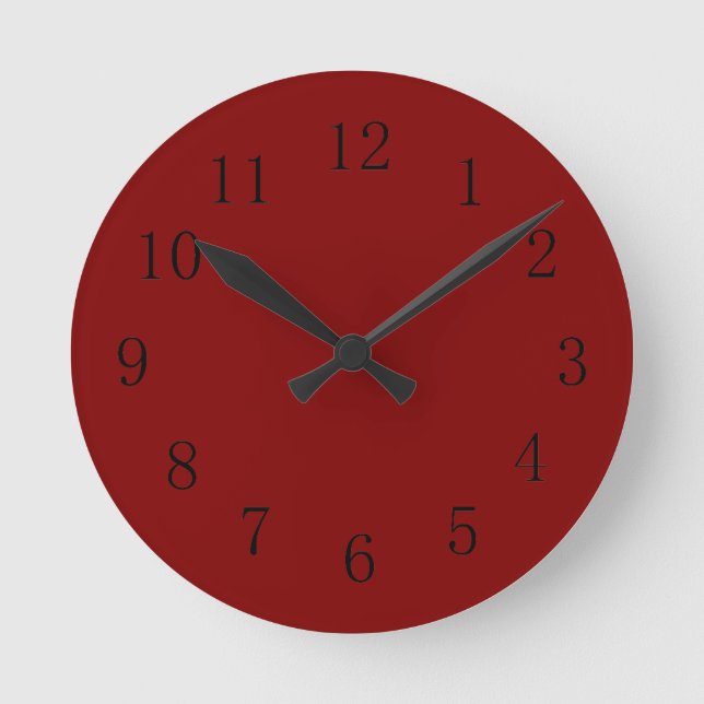 Horloge murale rouge marron foncé (Recto)
