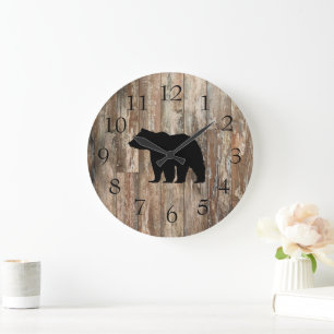 Horloge murale Rustique de l'ours noir