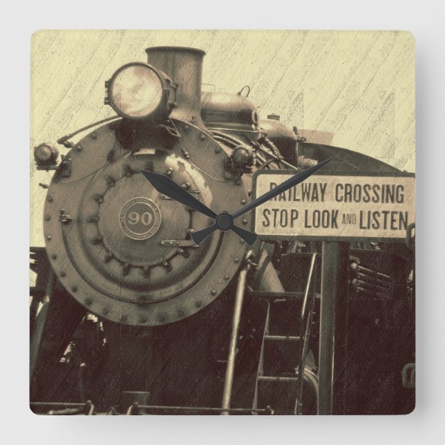 Horloge murale rustique de train (Recto)