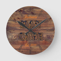 Horloge murale rustique en bois pour la Grotte Hom