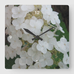 Horloge murale sauvage d'hortensia de feuille de