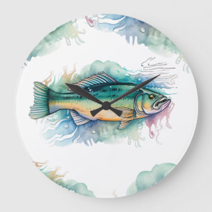Horloge murale - série aquarelle : basse
