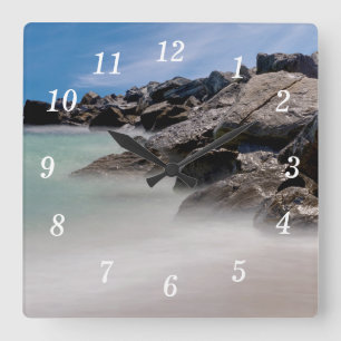 Horloge murale Shell Island Rocks And Waves