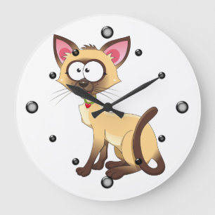 Horloge murale Siamese Kitty