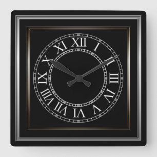 Horloge murale simple 2 de noir de cadre en métal