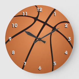 Horloge murale sportive de boule de basket-ball