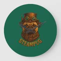 Horloge murale Steampunk Pug - vintage "Steampug"