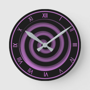 Horloge murale super-Cool noire et orchidée