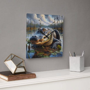 Horloge murale Swamp King Gator
