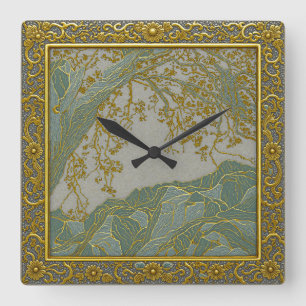 Horloge murale Teintes Or Argent des Alpes françai