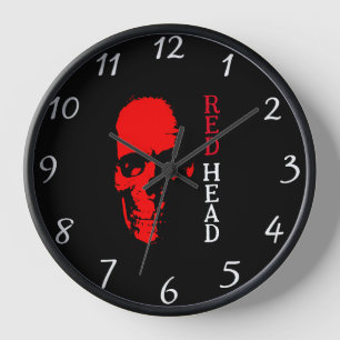 Horloge murale tête rouge