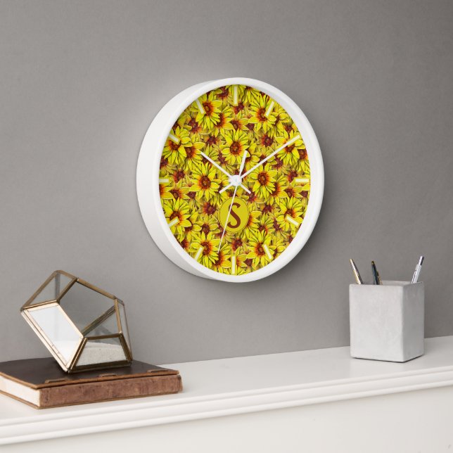 Horloge murale tournesol (Bureau)