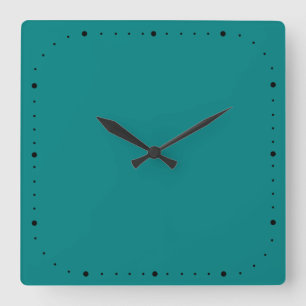 Horloge murale turquoise Carré sans nombre