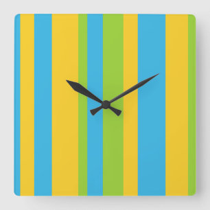 Horloge murale : Turquoise, Jaune, Grandes vertes