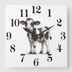 Horloge murale vache