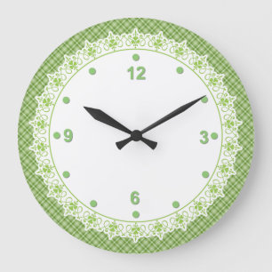 Horloge murale verte de cuisine de ressort