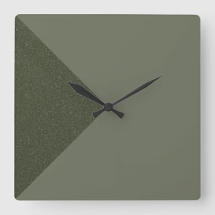 Horloge murale verte de la mousse diagonale