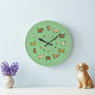 Horloge murale verte fantaisiste pour les amateurs