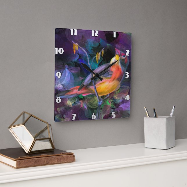 Horloge murale vibrante d'oiseaux hirondelles (Bureau)
