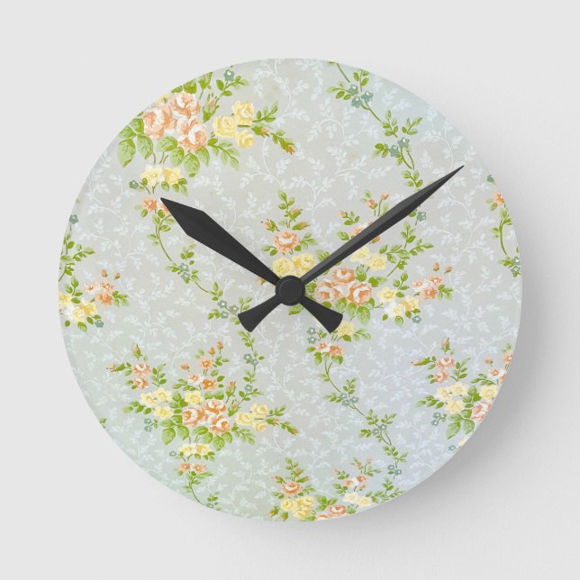 Horloge murale victorienne florale et de la vigne (Recto)