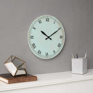 Horloge murale vintage couleur crème aqua