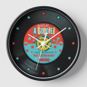 Horloge murale vintage de 45 tr/min - "Style rétro