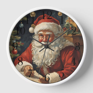 Horloge murale vintage de Noël personnalisée