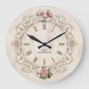 Horloge murale vintage Rose