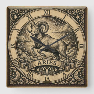 Horloge murale vintage zodiaque Bélier