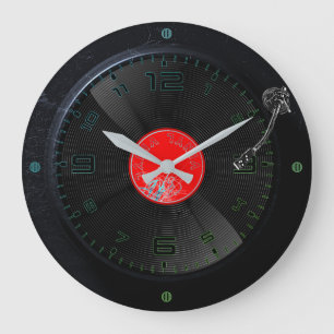 Horloge murale Vinyl Vibes Rétro