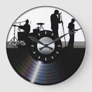 horloge murale vinyle de groupe rock