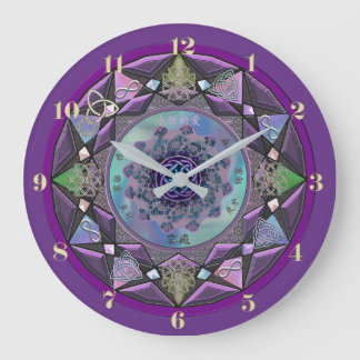 Horloge murale violette de Mandala celtique