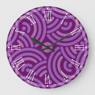Horloge murale violette des liaisons circulaires