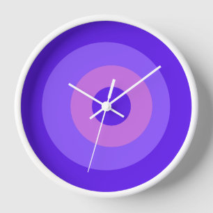 Horloge murale violette ronde motif