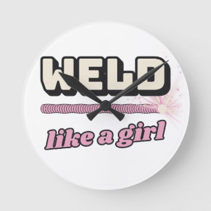 Horloge murale « Weld Like a Girl » Trade Tested