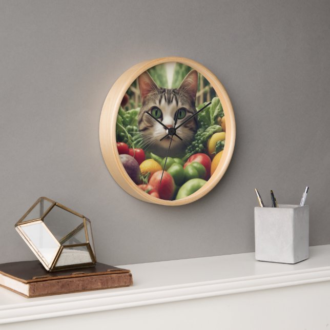 Horloge murale Whimsical avec conception de chats  (Bureau)
