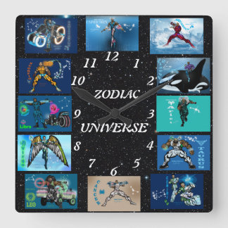 Horloge murale zodiaque acrylique Univers
