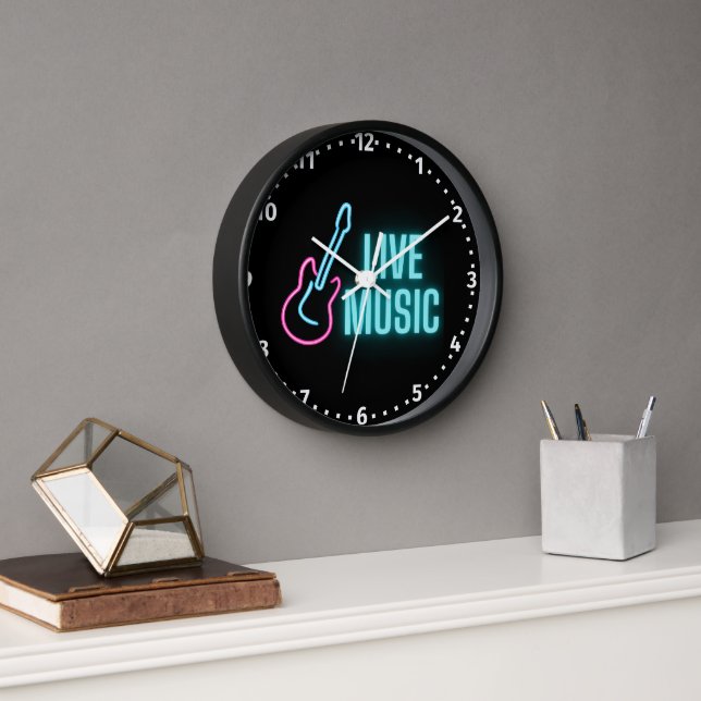 Horloge Musique en direct Neon Guitare (Bureau)