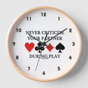 Horloge Ne jamais critiquer votre partenaire pendant le po