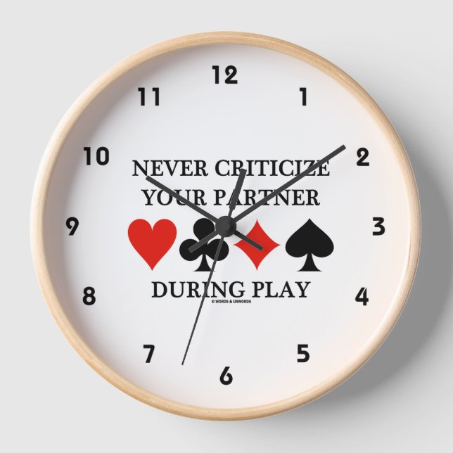 Horloge Ne jamais critiquer votre partenaire pendant le po (Recto)