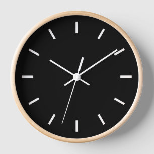 Horloge Noir moderne et bois naturel