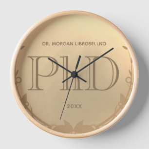 Horloge Nom de la licence d'or Doctorat