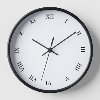 Horloge Nombres Romains Noirs Mur en Bois Noir
