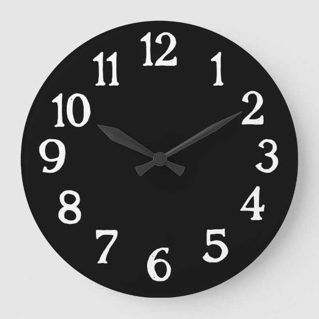 Horloge normale simple en noir et blanc (Recto)