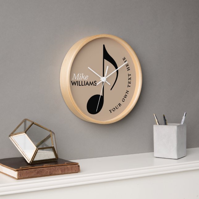 Horloge Note de musique sur Wall_Clock avec nom (Bureau)
