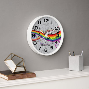 Horloge Notes de musique noire sur Gray